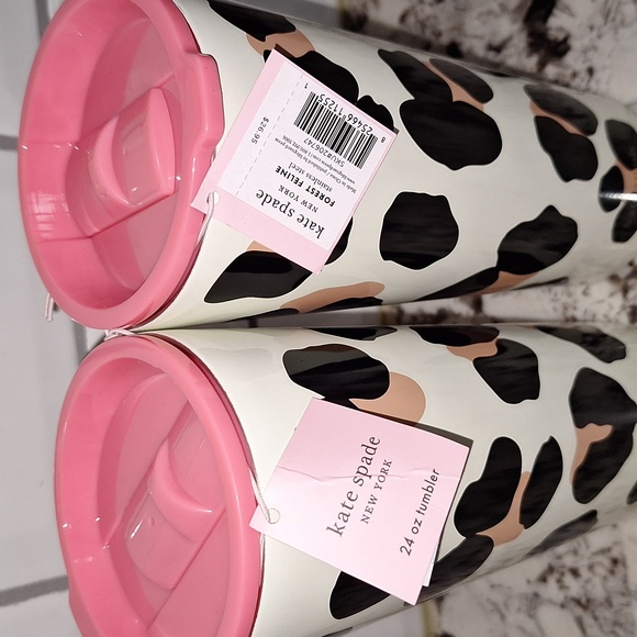 🐆 Kate Spade Forest Feline set of (2) 24 oz tumblers. Brand new with tags. - Picture 2 of 5